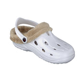 Duflex Clogs Winter weiss mit naturfarbenem Innenfutter