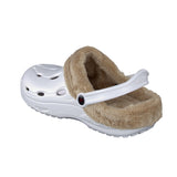 Duflex Clogs Winter weiss mit naturfarbenem Innenfutter