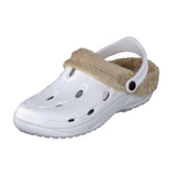 Duflex Clogs Winter weiss mit naturfarbenem Innenfutter
