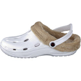 Duflex Clogs Winter weiss mit naturfarbenem Innenfutter